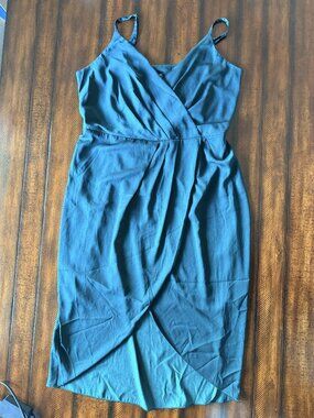 City Chic Dress All Night Jade Green Faux Wrap Dress M / 18